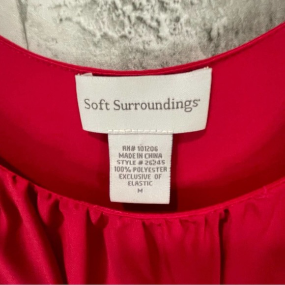 Soft Surroundings Dark Pink Fuchsia Flowy Ankle/Maxi Sleeveless Dress Size 14 - Picture 4 of 12